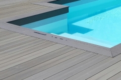 Carrelage imitation bois terrasse piscine Chamonix